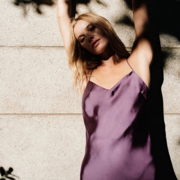 Zara Slip Dress Satin Maxi Open Back Size S - Picture 2 of 12